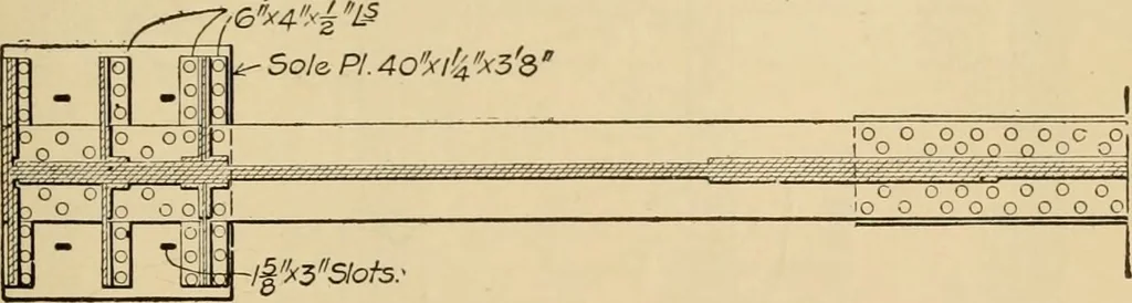 An illustration from Types and details of bridge construction, 1904, leaf 82