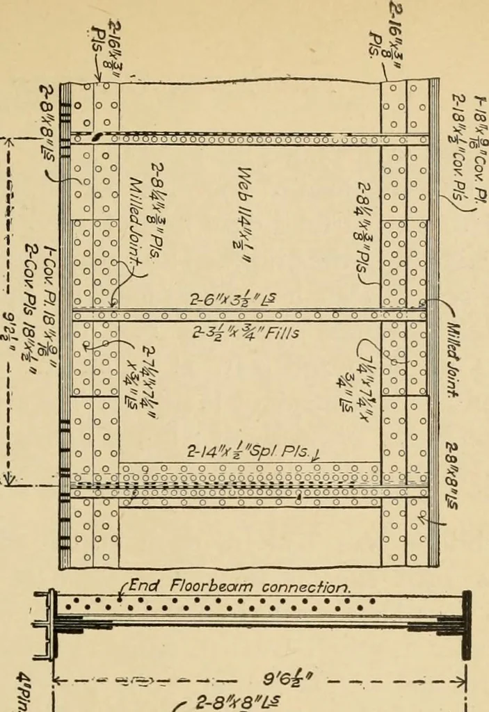 An illustration from Types and details of bridge construction, 1904, leaf 84