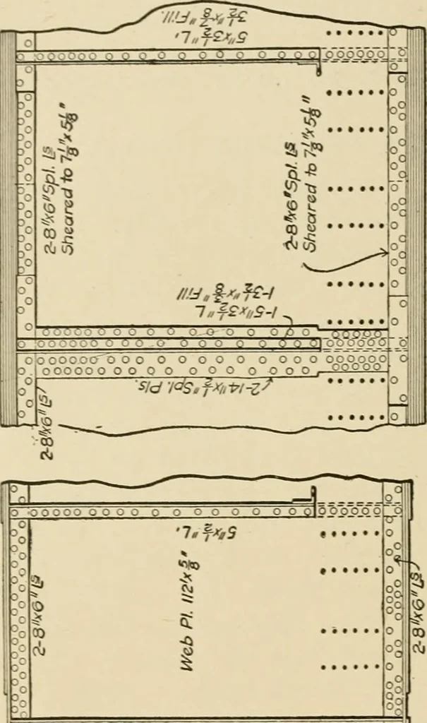 An illustration from Types and details of bridge construction, 1904, leaf 89