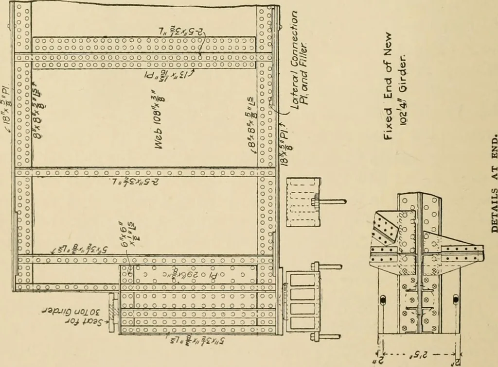 An illustration from Types and details of bridge construction, 1904, leaf 97