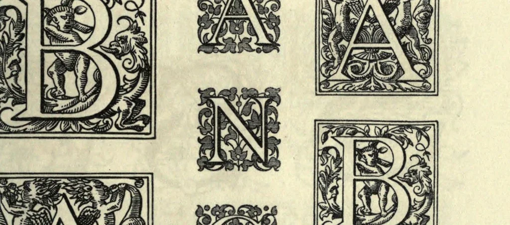 An illustration from Types of the De Vinne press; specimens for the use of compositors, proofreaders and publishers, 1907, leaf 75