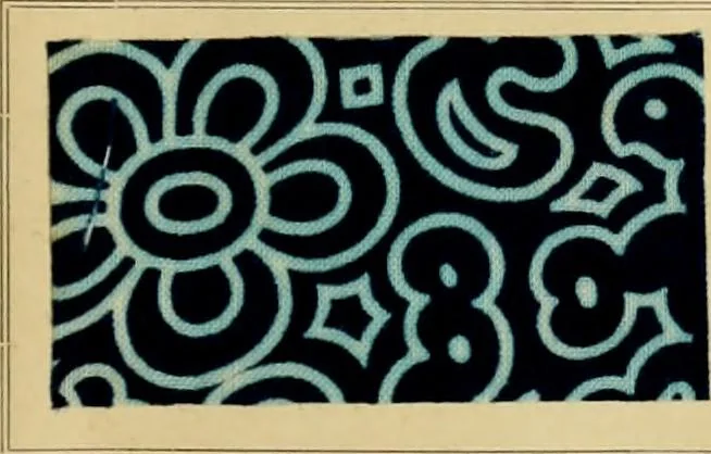 An illustration from Typfarben auf Baumwolle : gedruckt und geätzt = Standard colours on cotton : printed and discharged, 1900, leaf 12