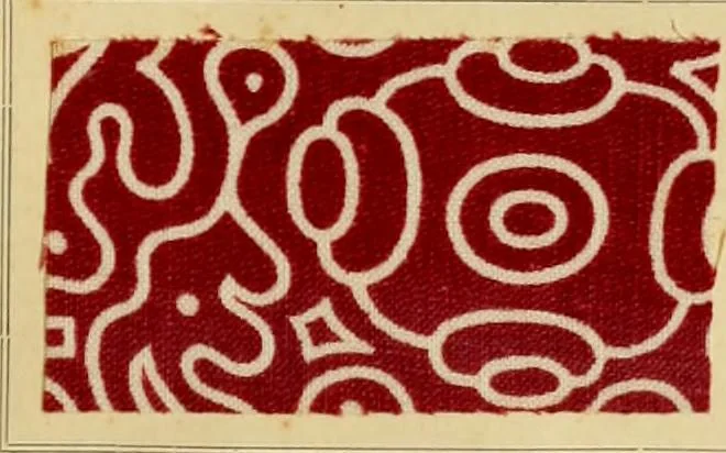 An illustration from Typfarben auf Baumwolle : gedruckt und geätzt = Standard colours on cotton : printed and discharged, 1900, leaf 20
