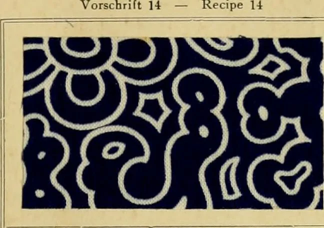 An illustration from Typfarben auf Baumwolle : gedruckt und geätzt = Standard colours on cotton : printed and discharged, 1900, leaf 24
