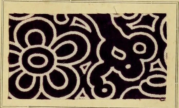 An illustration from Typfarben auf Baumwolle : gedruckt und geätzt = Standard colours on cotton : printed and discharged, 1900, leaf 48