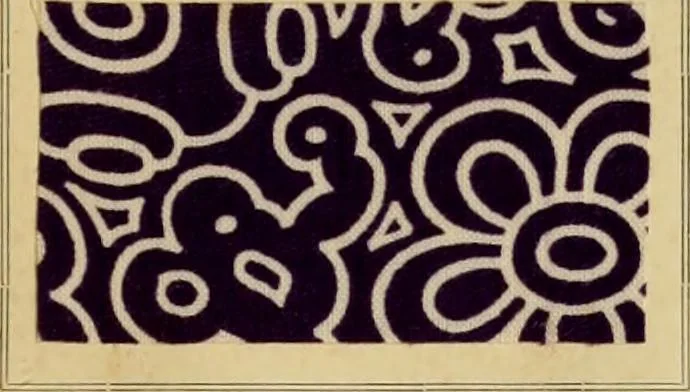 An illustration from Typfarben auf Baumwolle : gedruckt und geätzt = Standard colours on cotton : printed and discharged, 1900, leaf 52
