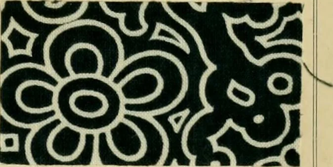 An illustration from Typfarben auf Baumwolle : gedruckt und geätzt = Standard colours on cotton : printed and discharged, 1900, leaf 54
