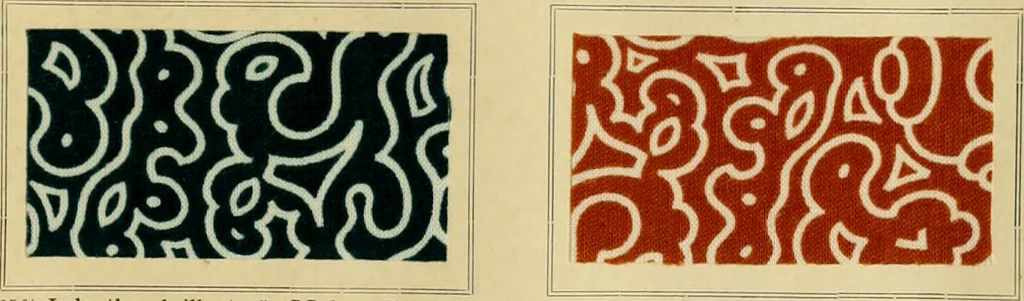 An illustration from Typfarben auf Baumwolle : gedruckt und geätzt = Standard colours on cotton : printed and discharged, 1900, leaf 56