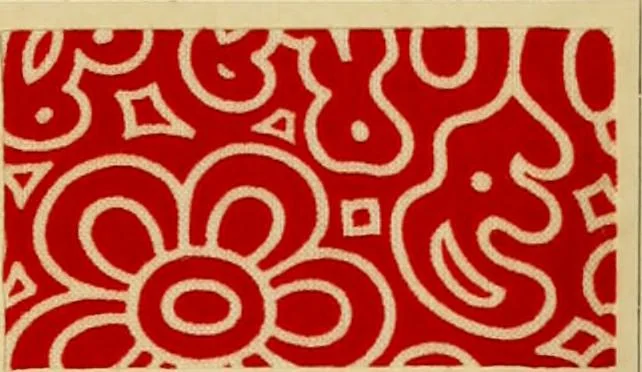 An illustration from Typfarben auf Baumwolle : gedruckt und geätzt = Standard colours on cotton : printed and discharged, 1900, leaf 62