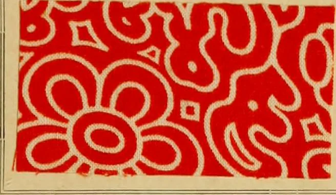 An illustration from Typfarben auf Baumwolle : gedruckt und geätzt = Standard colours on cotton : printed and discharged, 1900, leaf 64