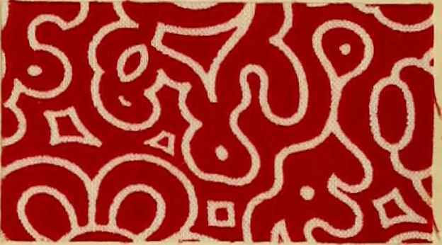 An illustration from Typfarben auf Baumwolle : gedruckt und geätzt = Standard colours on cotton : printed and discharged, 1900, leaf 64