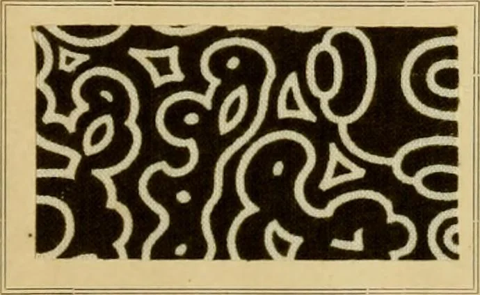 An illustration from Typfarben auf Baumwolle : gedruckt und geätzt = Standard colours on cotton : printed and discharged, 1900, leaf 8