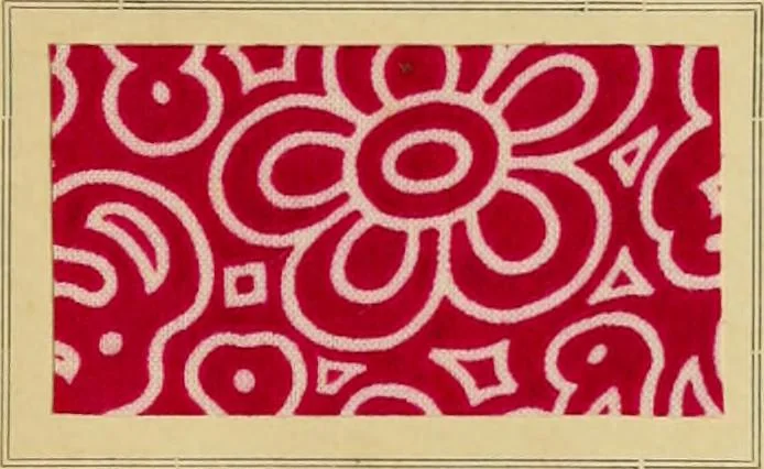 An illustration from Typfarben auf Baumwolle : gedruckt und geätzt = Standard colours on cotton : printed and discharged, 1900, leaf 8