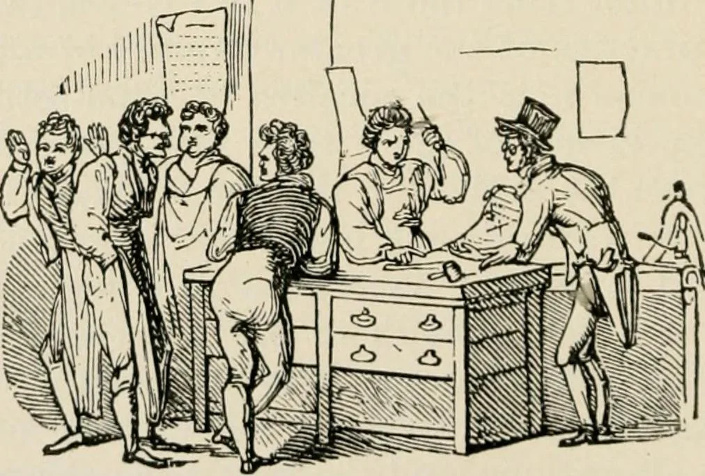An illustration from The practice of typography; correct composition; a treatise on spelling, abbreviations, the compounding and division of words, the proper use of figures and numerals, italic and capital letters, notes, etc., with observations on punctuation and proof-reading;, 1910, leaf 13
