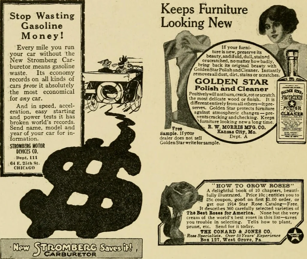 An illustration from The typography of advertisements that pay : how to choose and combine type faces, engravings and all the other mechanical elements of modern advertisement construction, 1917, leaf 49