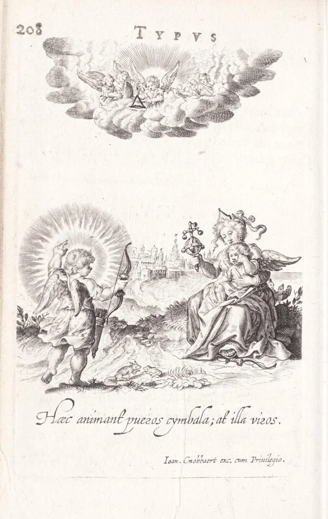 An illustration from Typus mundi, in quo eius calamitates et pericula nec non diuini, humanique amoris antipathia emblematice proponuntur, 1627, leaf 116