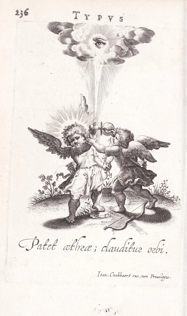An illustration from Typus mundi, in quo eius calamitates et pericula nec non diuini, humanique amoris antipathia emblematice proponuntur, 1627, leaf 144