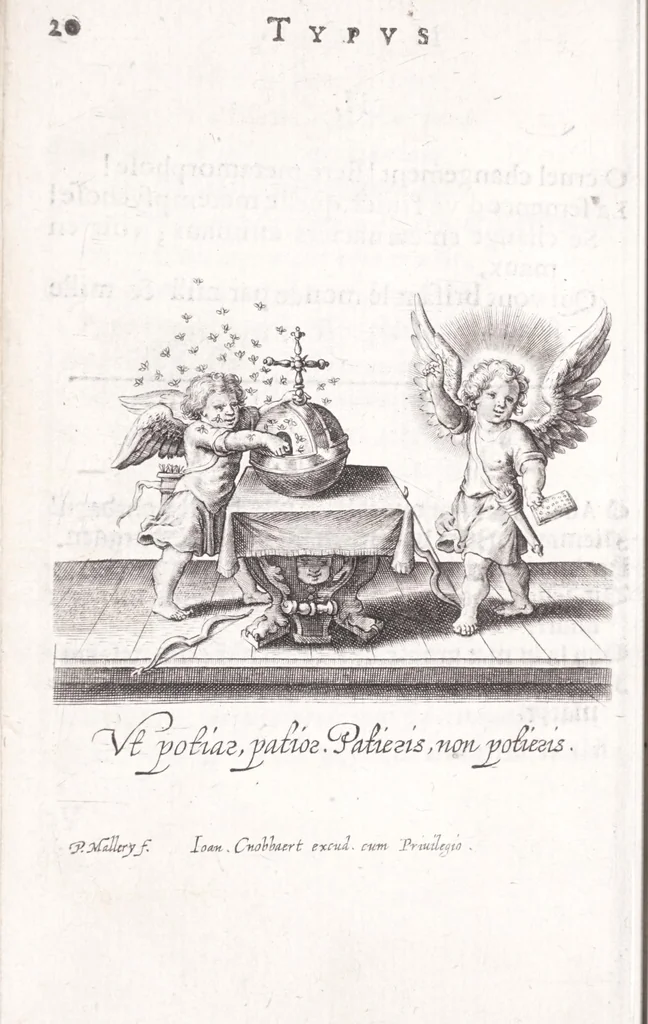 An illustration from Typus mundi, in quo eius calamitates et pericula nec non diuini, humanique amoris antipathia emblematice proponuntur, 1627, leaf 28
