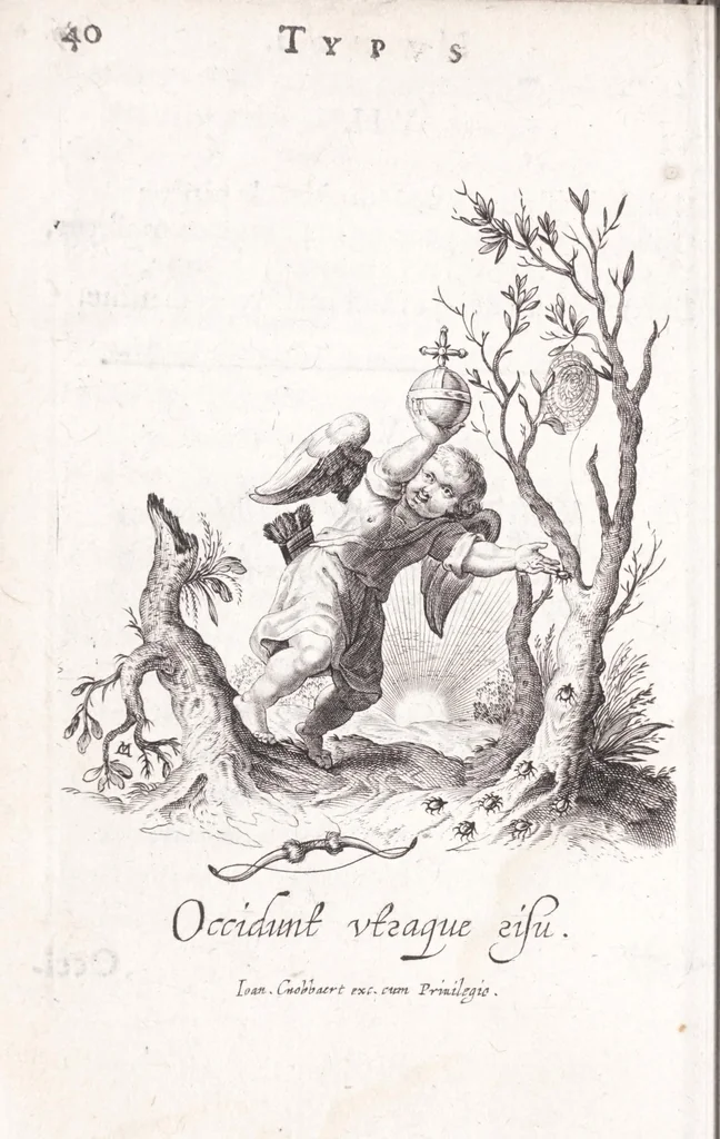 An illustration from Typus mundi, in quo eius calamitates et pericula nec non diuini, humanique amoris antipathia emblematice proponuntur, 1627, leaf 48