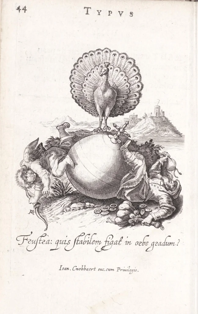 An illustration from Typus mundi, in quo eius calamitates et pericula nec non diuini, humanique amoris antipathia emblematice proponuntur, 1627, leaf 52