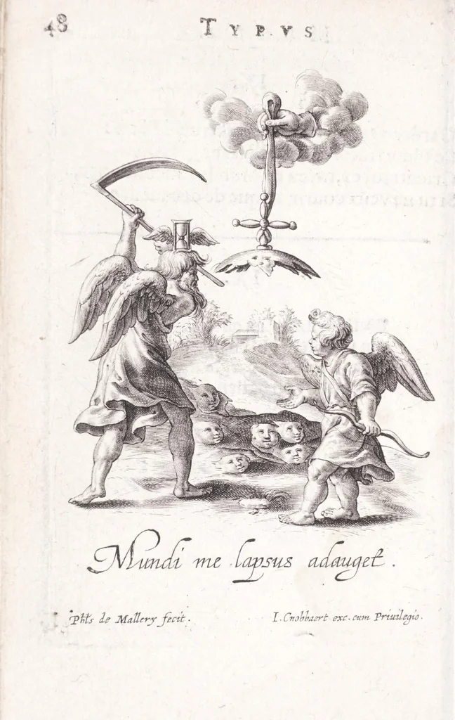 An illustration from Typus mundi, in quo eius calamitates et pericula nec non diuini, humanique amoris antipathia emblematice proponuntur, 1627, leaf 56