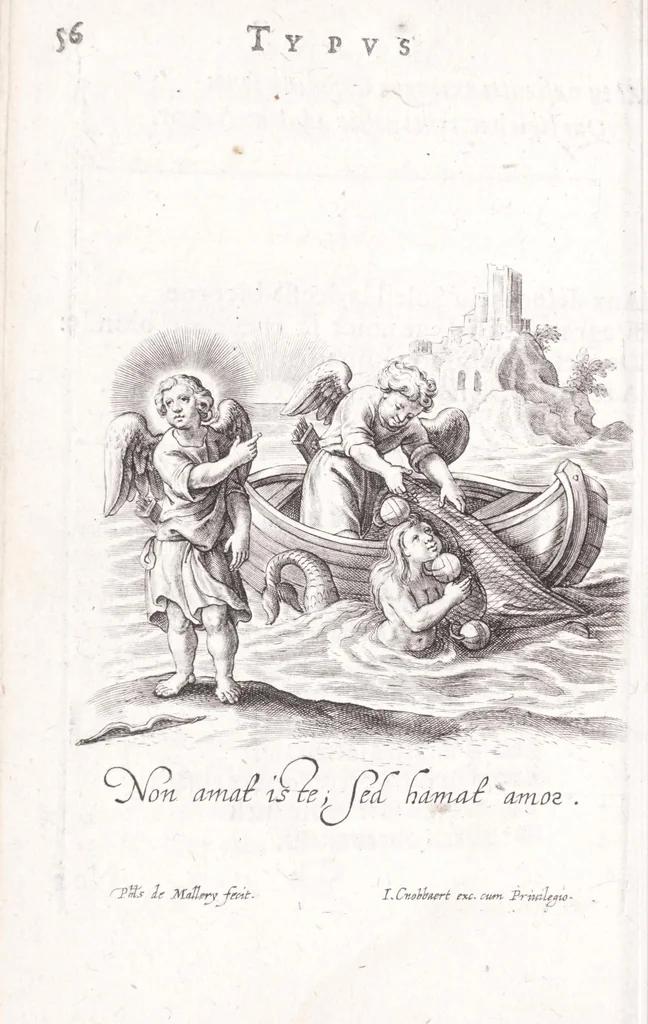 An illustration from Typus mundi, in quo eius calamitates et pericula nec non diuini, humanique amoris antipathia emblematice proponuntur, 1627, leaf 64
