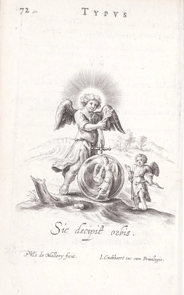 An illustration from Typus mundi, in quo eius calamitates et pericula nec non diuini, humanique amoris antipathia emblematice proponuntur, 1627, leaf 80