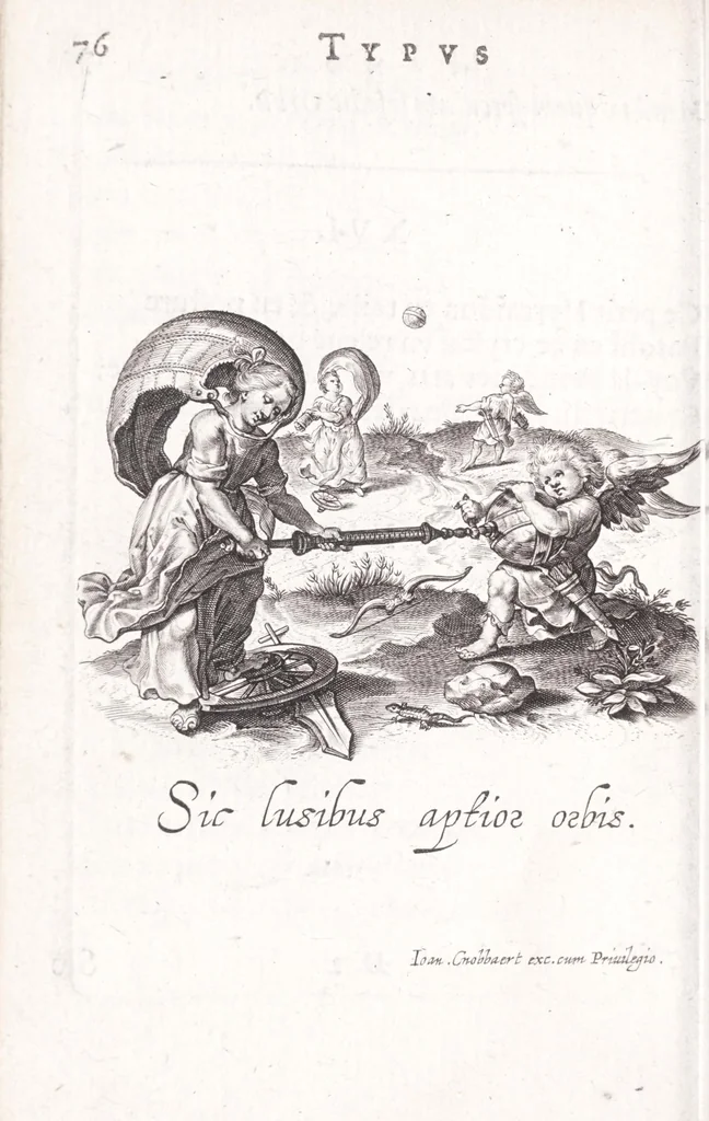 An illustration from Typus mundi, in quo eius calamitates et pericula nec non diuini, humanique amoris antipathia emblematice proponuntur, 1627, leaf 84