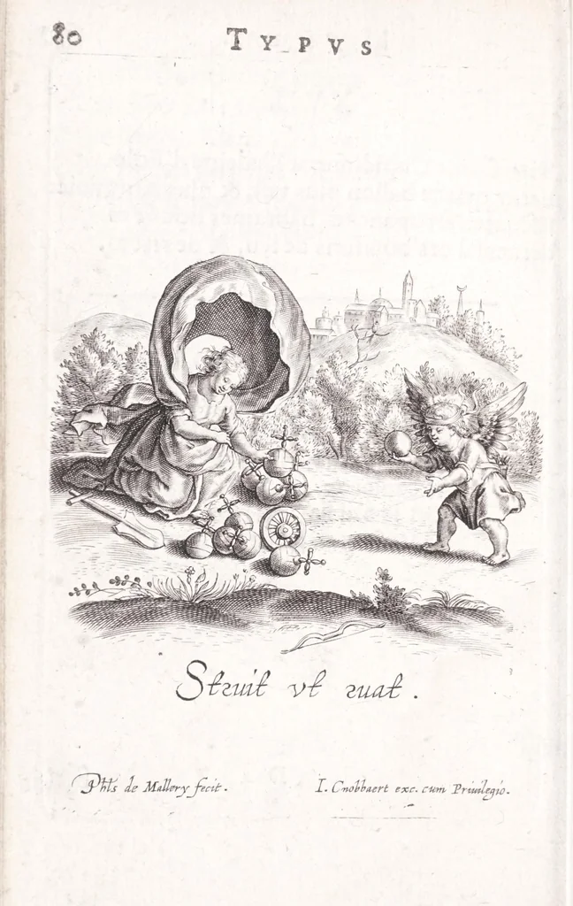 An illustration from Typus mundi, in quo eius calamitates et pericula nec non diuini, humanique amoris antipathia emblematice proponuntur, 1627, leaf 88