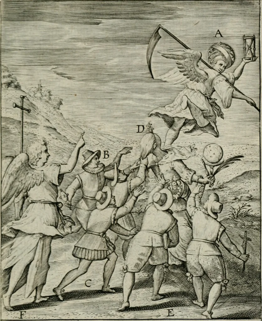 An illustration from Typus occasionis : in quo receptae commoda, neglectae verò incommoda, personato schemate proponuntur, 1603, leaf 24