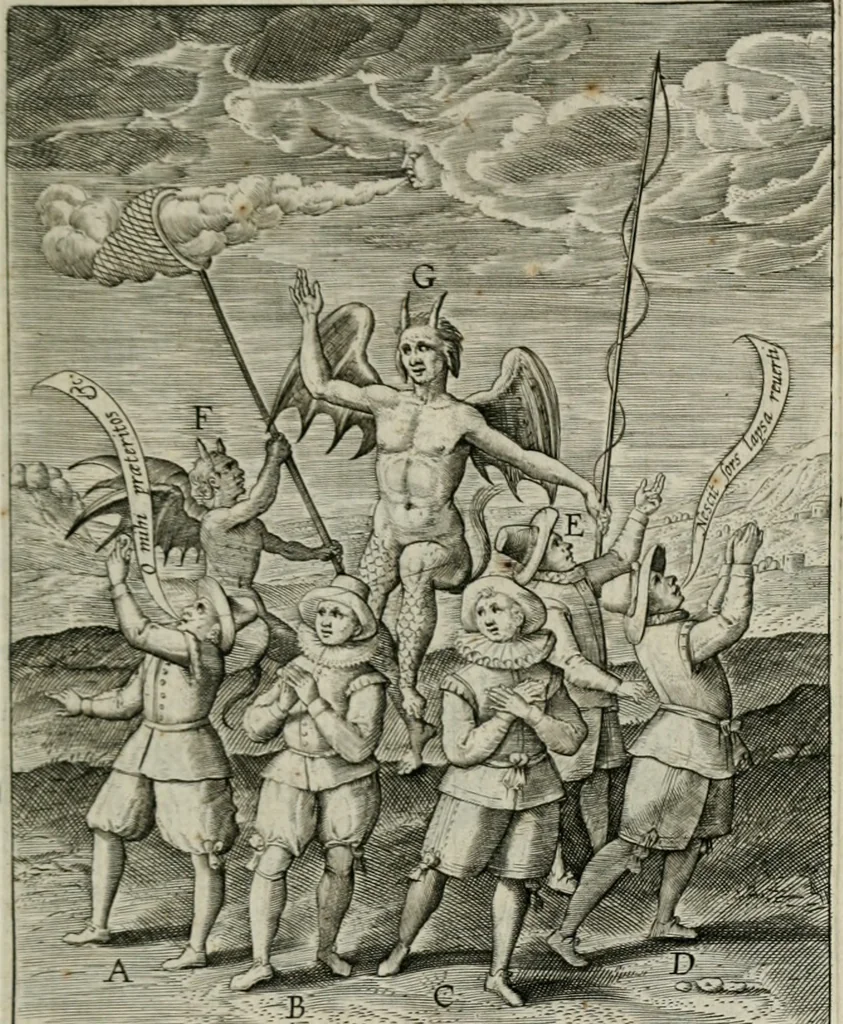 An illustration from Typus occasionis : in quo receptae commoda, neglectae verò incommoda, personato schemate proponuntur, 1603, leaf 26