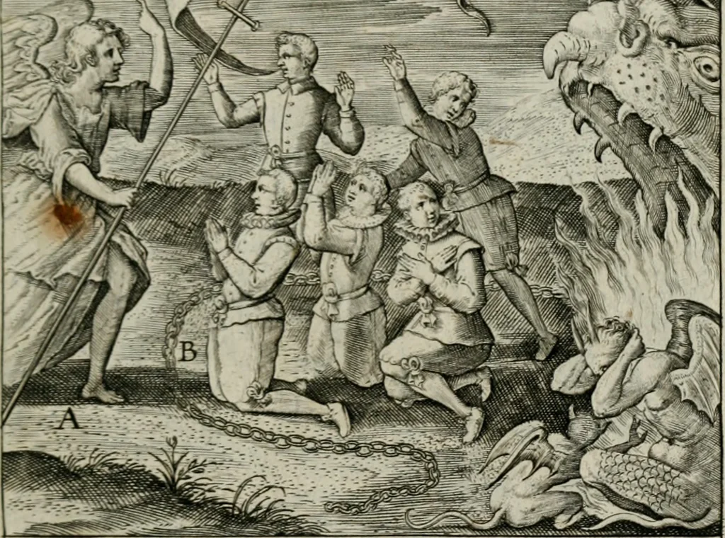 An illustration from Typus occasionis : in quo receptae commoda, neglectae verò incommoda, personato schemate proponuntur, 1603, leaf 32