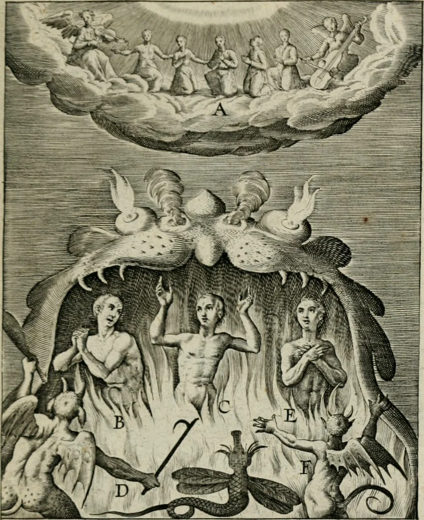 An illustration from Typus occasionis : in quo receptae commoda, neglectae verò incommoda, personato schemate proponuntur, 1603, leaf 34