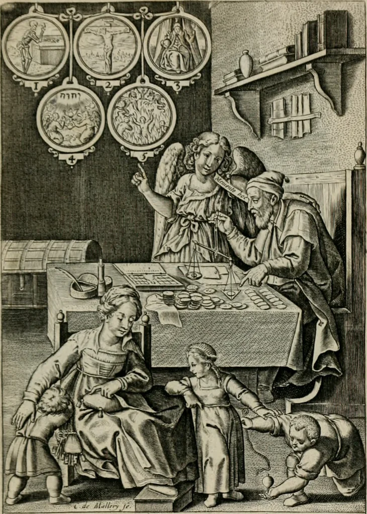An illustration from Typus occasionis : in quo receptae commoda, neglectae verò incommoda, personato schemate proponuntur, 1603, leaf 40
