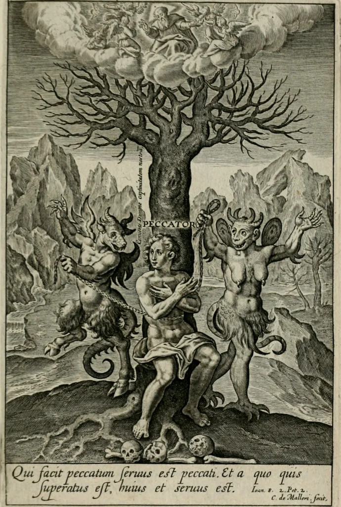 An illustration from Typus occasionis : in quo receptae commoda, neglectae verò incommoda, personato schemate proponuntur, 1603, leaf 46