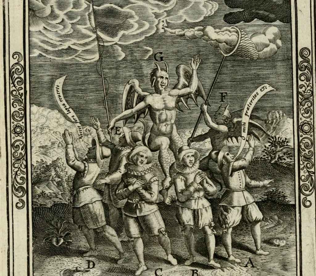An illustration from Typvs occasionis : in qvo receptae commoda, neglectæ vero incommoda, personato schemate proponvntvr. Non sine privilegio, 1600, leaf 24