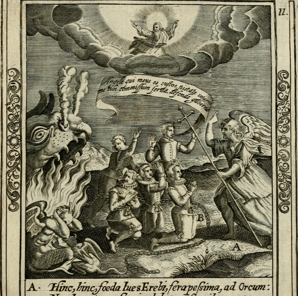 An illustration from Typvs occasionis : in qvo receptae commoda, neglectæ vero incommoda, personato schemate proponvntvr. Non sine privilegio, 1600, leaf 30