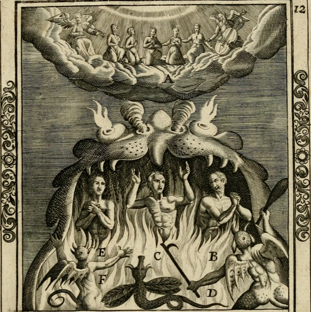 An illustration from Typvs occasionis : in qvo receptae commoda, neglectæ vero incommoda, personato schemate proponvntvr. Non sine privilegio, 1600, leaf 32
