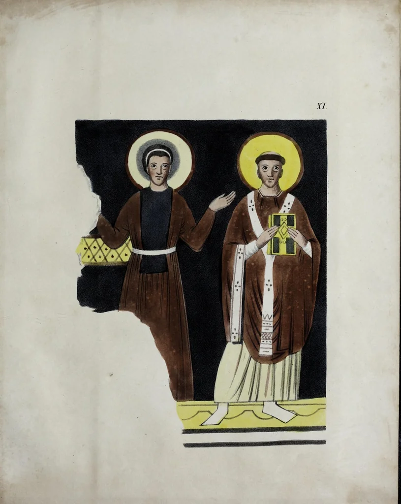 An illustration from Über die ältesten christlichen Begräbnissstätten und besonders die Katakomben zu Neapel mit ihren Wandgemälden : Ein Beitrag zur christlichen Alterthumskunde, 1839, leaf 161
