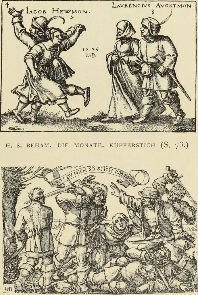 An illustration from Ueber den Humor bei den deutschen Kupferstechern und Holzschnittkunstlern des 16. Jahrhunderts, 1897, leaf 104