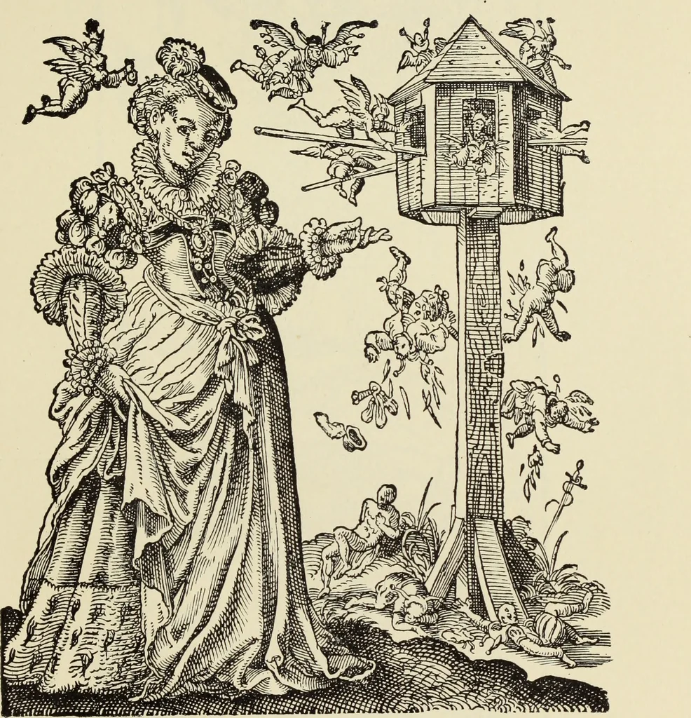 An illustration from Ueber den Humor bei den deutschen Kupferstechern und Holzschnittkunstlern des 16. Jahrhunderts, 1897, leaf 108
