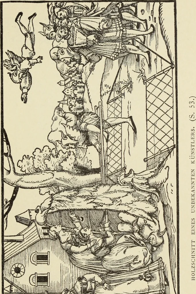 An illustration from Ueber den Humor bei den deutschen Kupferstechern und Holzschnittkunstlern des 16. Jahrhunderts, 1897, leaf 110