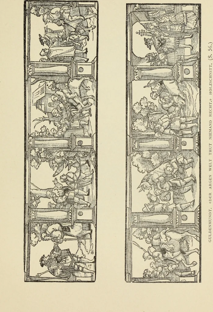 An illustration from Ueber den Humor bei den deutschen Kupferstechern und Holzschnittkunstlern des 16. Jahrhunderts, 1897, leaf 116