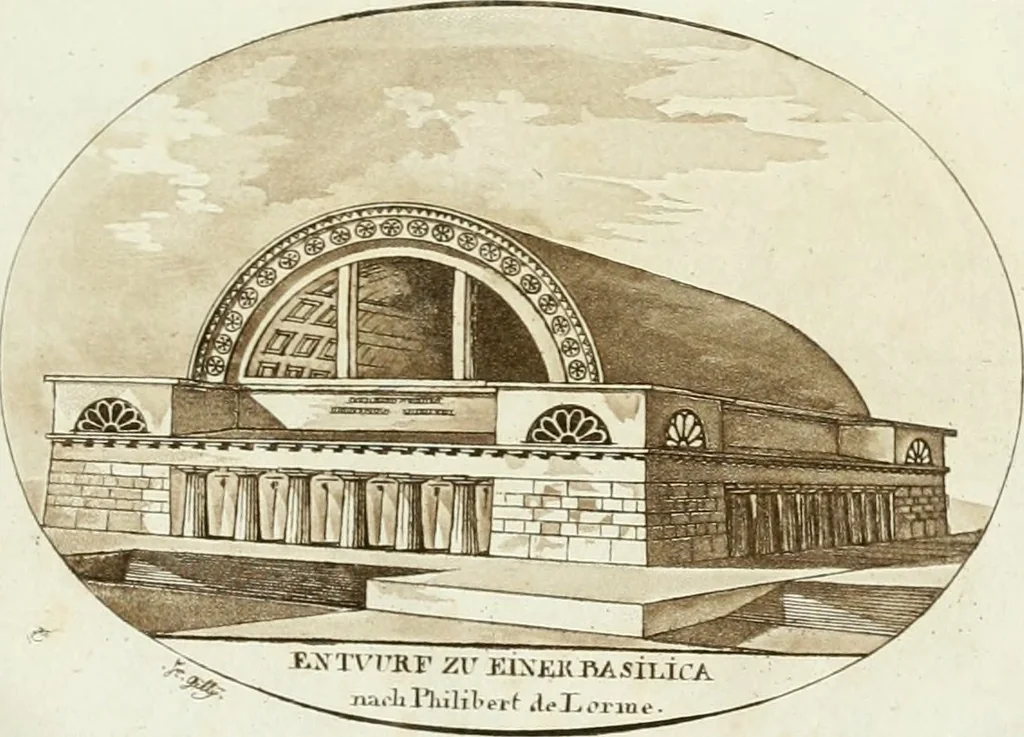An illustration from Ueber Erfindung, Construction und Vortheile der Bohlen-Dächer : mit besonderer Rücksicht auf die Urschrift ihres Erfinders, 1797, leaf 82