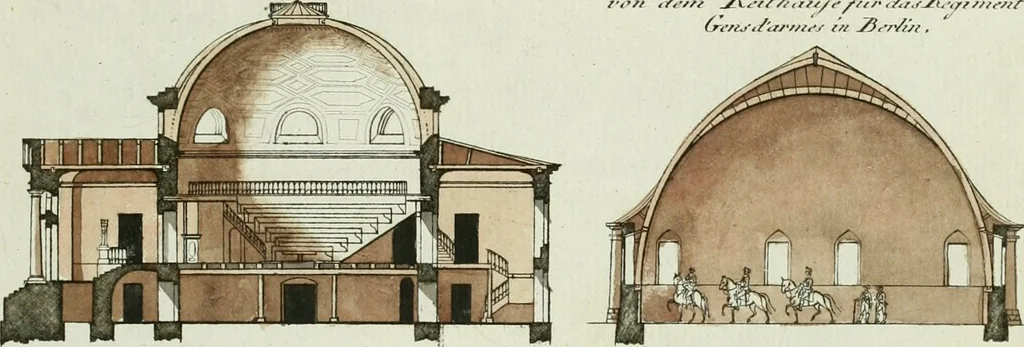 An illustration from Ueber Erfindung, Construction und Vortheile der Bohlen-Dächer : mit besonderer Rücksicht auf die Urschrift ihres Erfinders, 1797, leaf 86