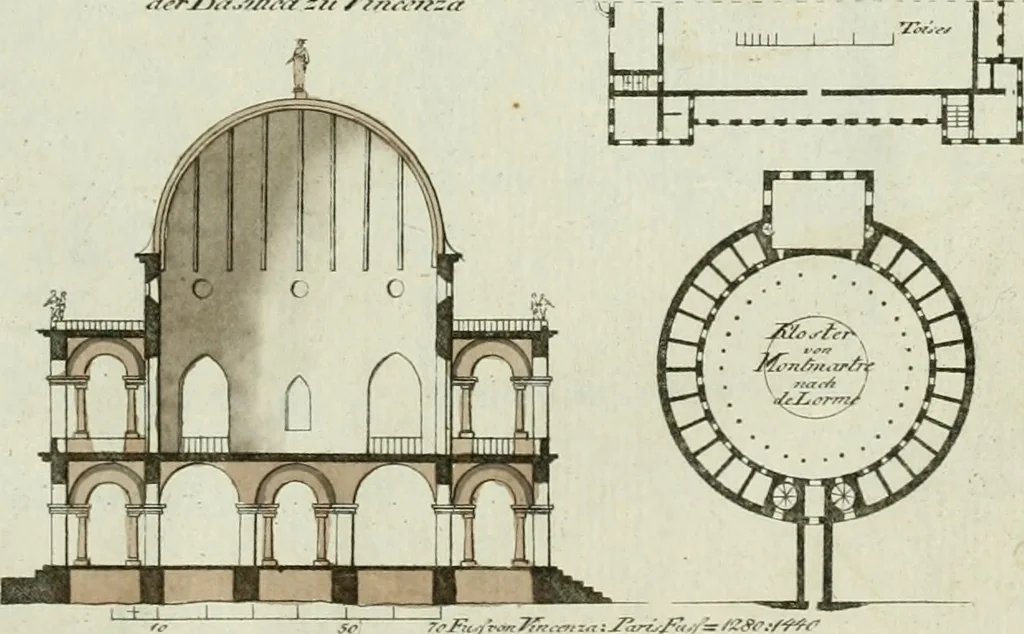 An illustration from Ueber Erfindung, Construction und Vortheile der Bohlen-Dächer : mit besonderer Rücksicht auf die Urschrift ihres Erfinders, 1797, leaf 88