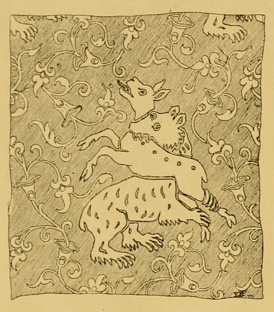 An illustration from Ueber Gewebemuster früherer Jahrhunderte. Ein beitrag zur Geschichte und Entwickelung der Webekunst, 1893, leaf 20