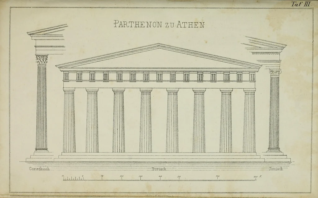 An illustration from Ueber Reinheit der Baukunst auf Grund des Ursprungs der vier Haupt-baustyle .., 1856, leaf 88