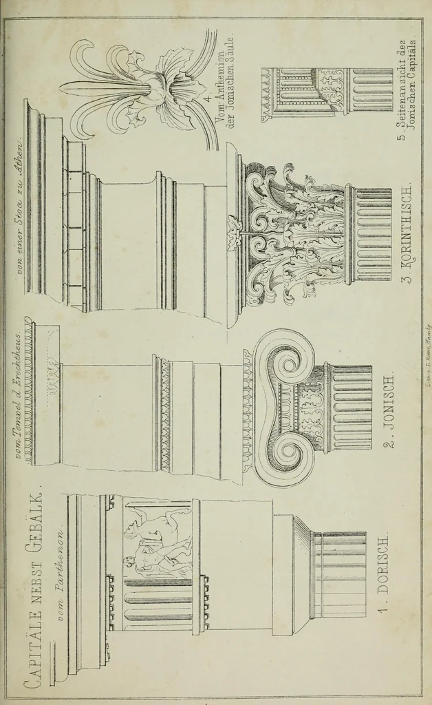 An illustration from Ueber Reinheit der Baukunst auf Grund des Ursprungs der vier Haupt-baustyle .., 1856, leaf 90