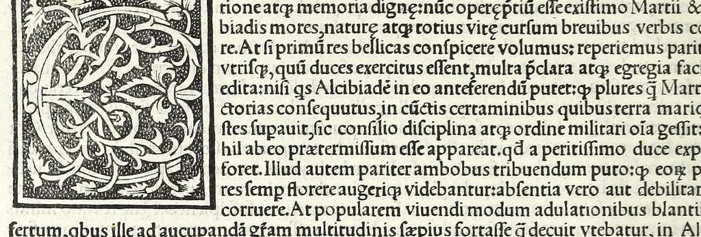 An illustration from Uitae Plutarchi Cheronei : nouissime post Jodocũ Badiũ Ascẽsium lõge diligentius repositae, maioreq[ue] diligẽtia castigatae, cũ copiosiore verioreq[ue] indice : necnon cũ Aemilij Probi vitis : una cũ figuris suis locis apte dispositis, 1516, leaf 150